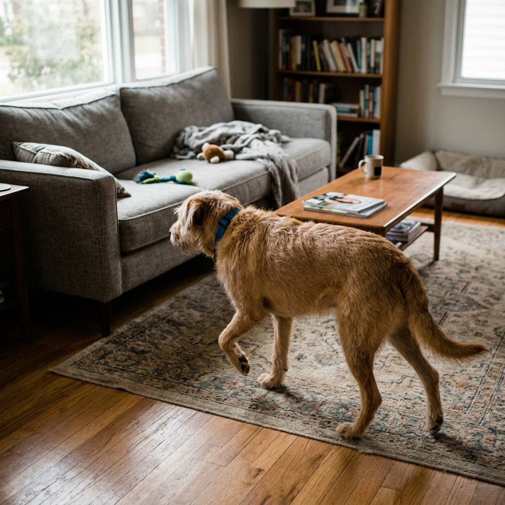 Dog walking to sofa with a limp - with is my dog limping?