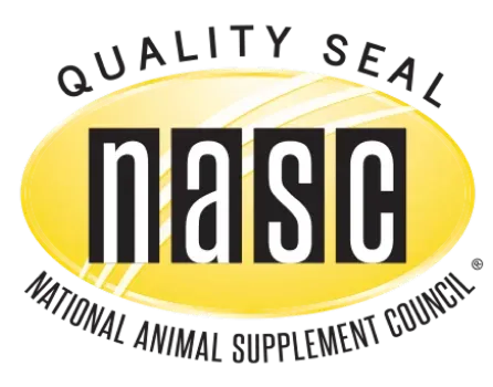 The National Animal Supplement Council Quality Seal: the NASC letters on a yellow oval, arched by the words Quality Seal