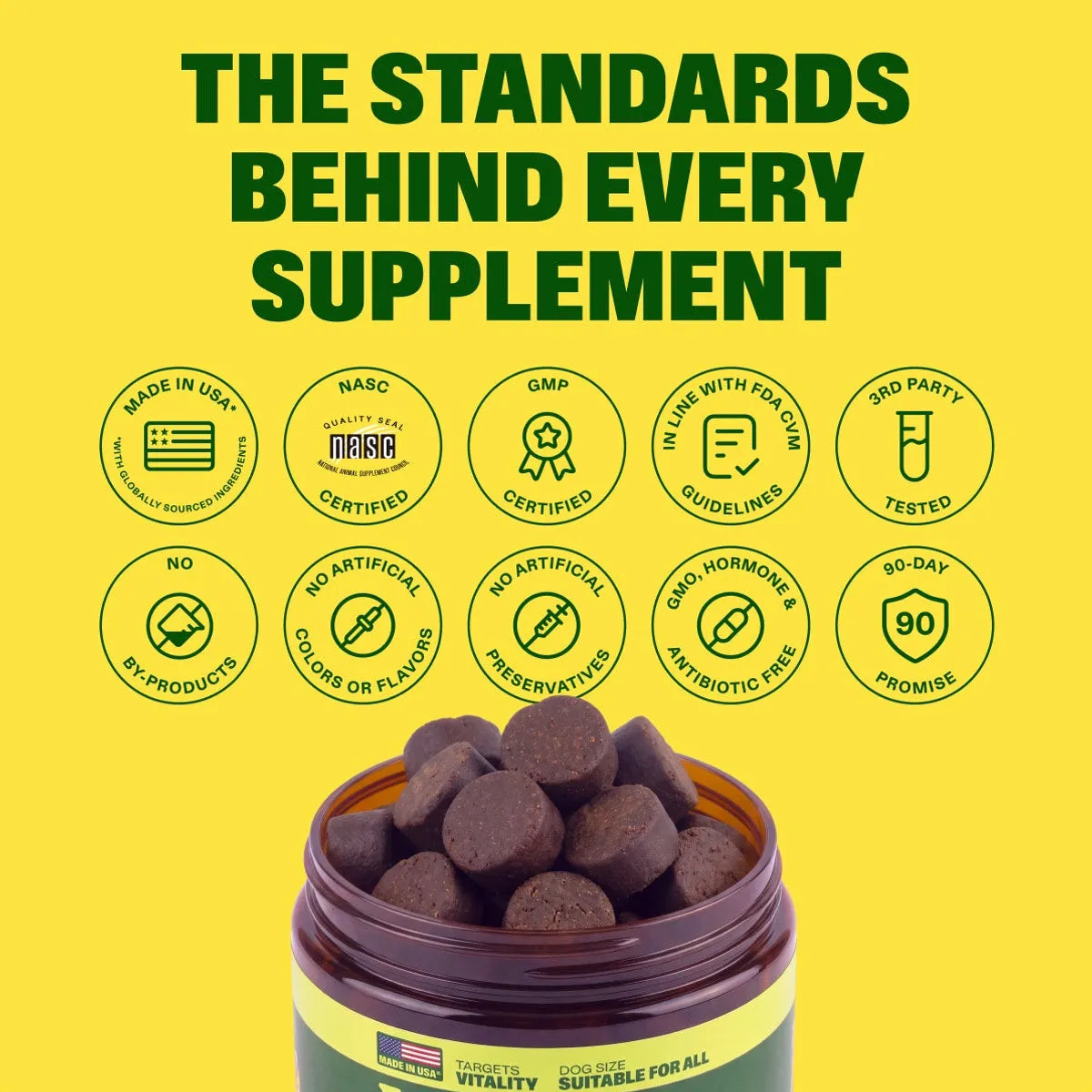 Multivitamin Chews slide: THE STANDARDS BEHIND EVERY SUPPLEMENT.