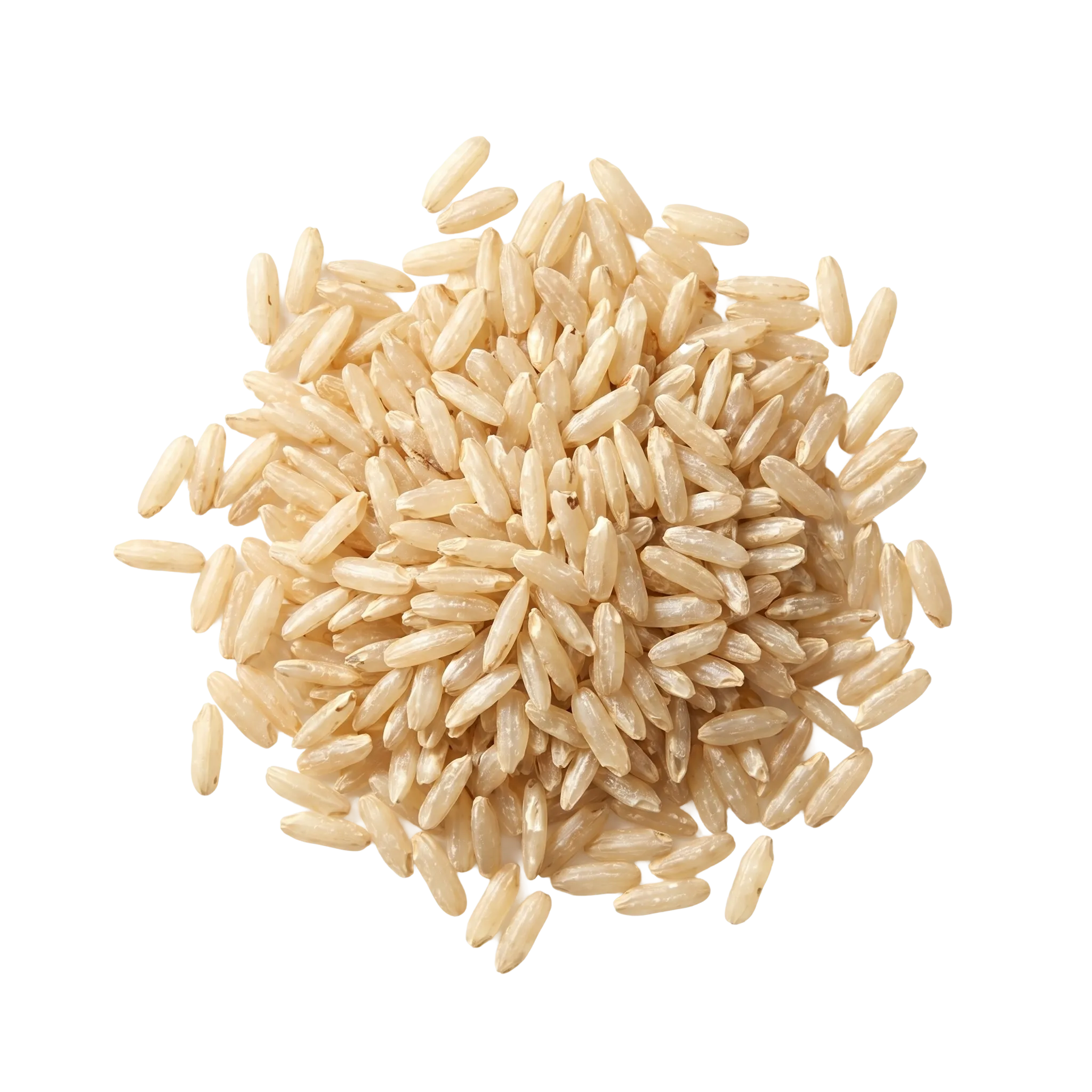 A small heap of pale golden grains representing GABA, cut out on a transparent background