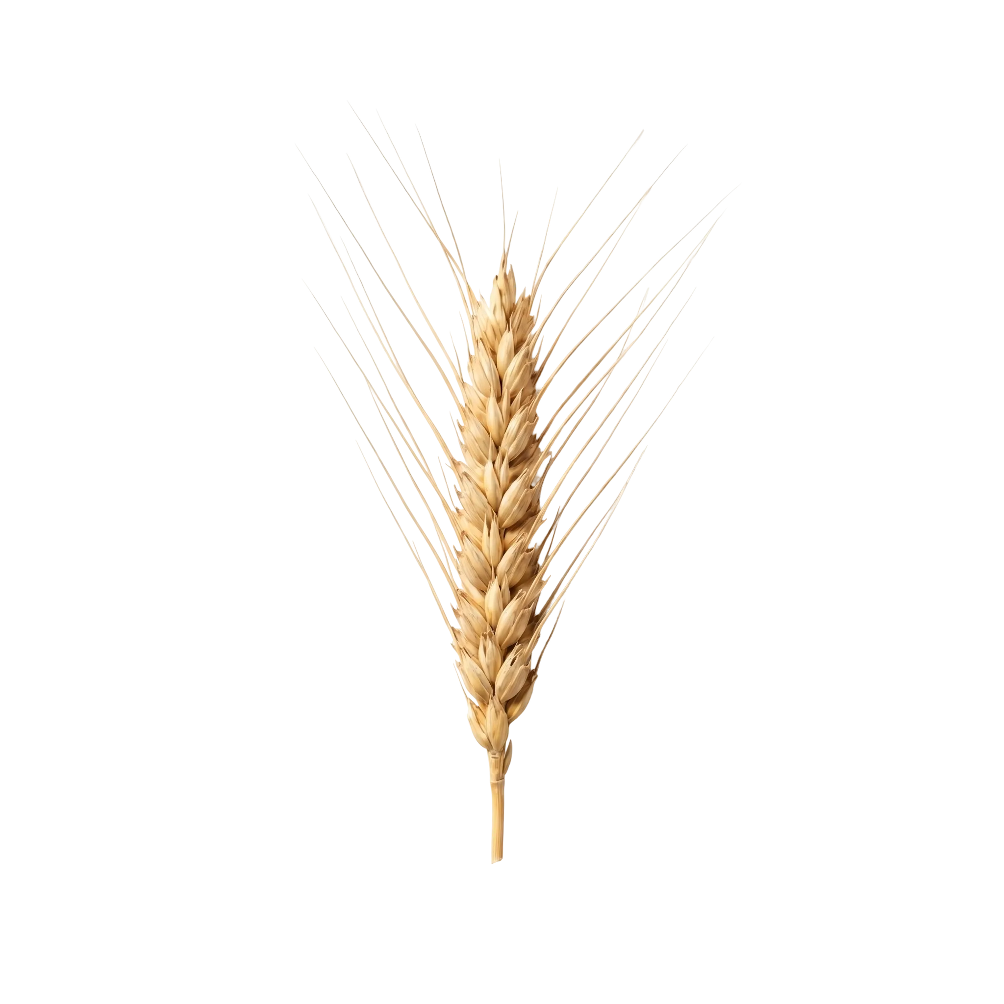 A single golden ear of wheat on its stalk