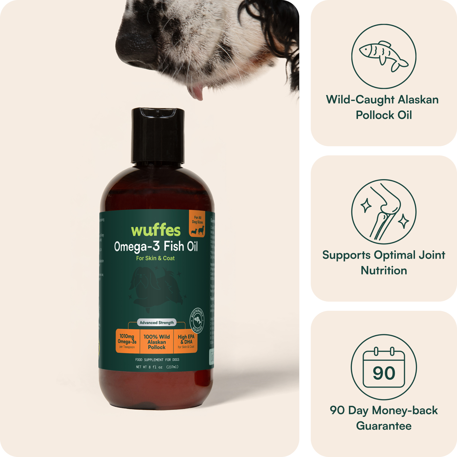 Wuffes Omega-3 Fish Oil for Dogs (8 oz)